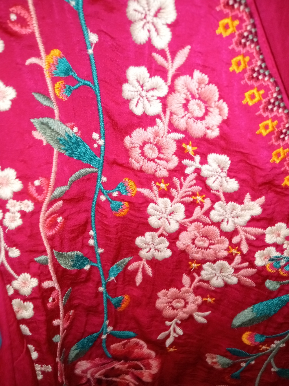 Savanna Jane Hot Pink Embroidered V-Neck Tunic - Picture 6 of 7